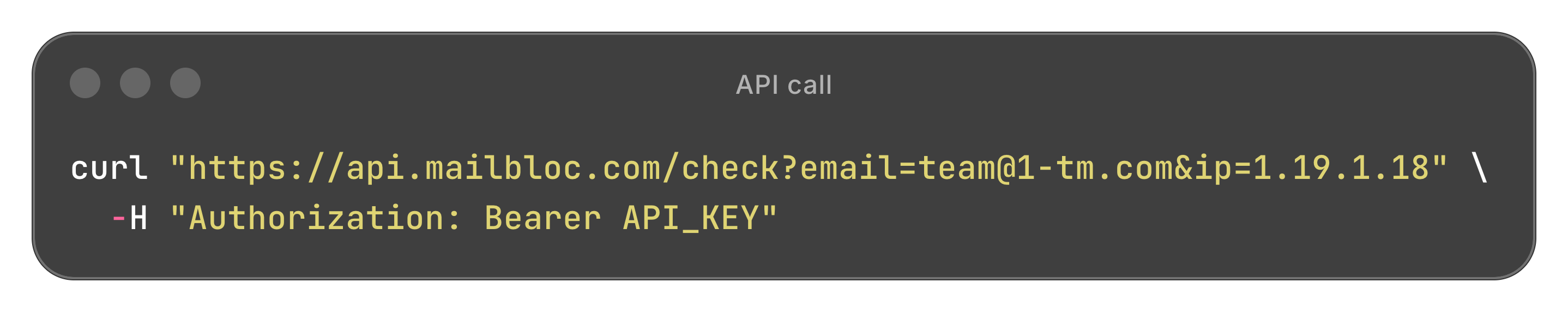 Mailbloc API Request Example