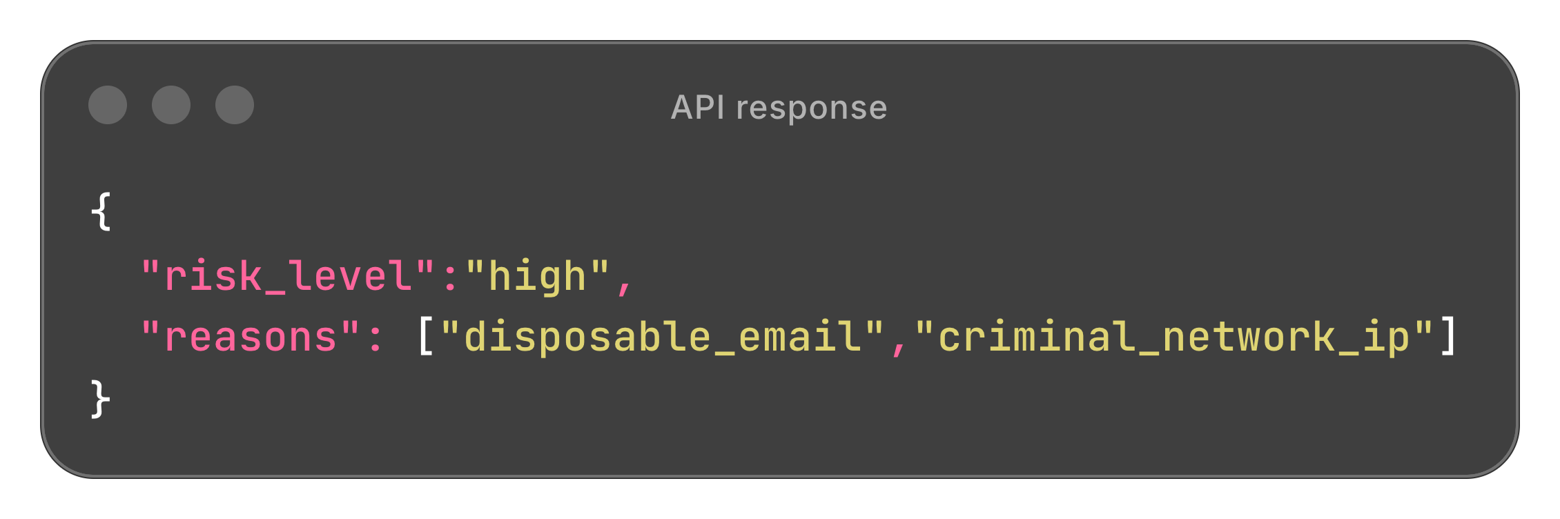 Mailbloc API Response with Risk Level